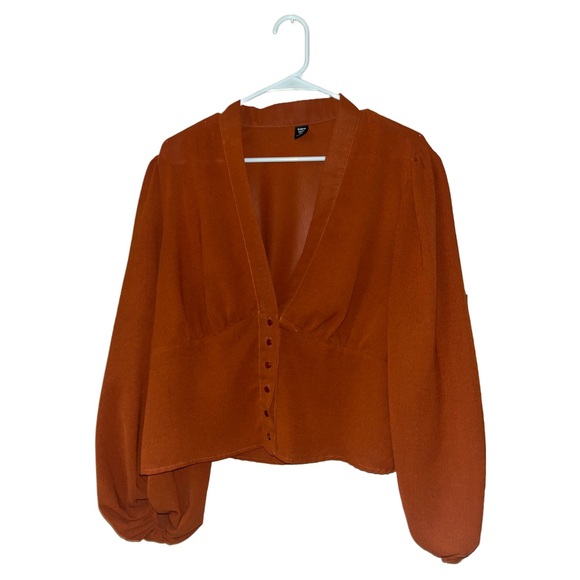 SHEIN Tops - Women’s Burnt Orange Button Up Blouse